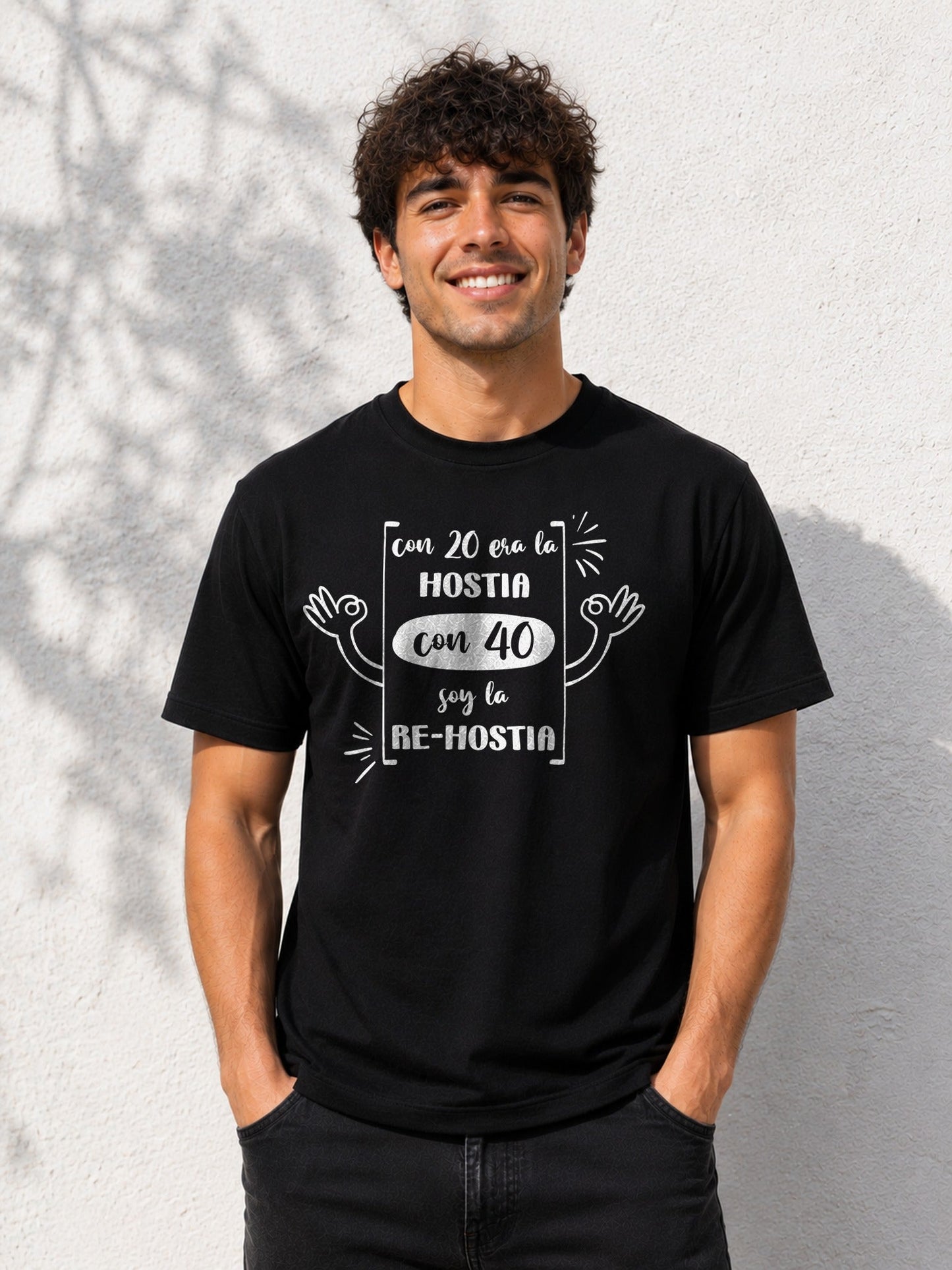 Camiseta con el diseño RE-HOSTIA 40 – Regalo de cumpleaños 40 años, de Paranoia Records