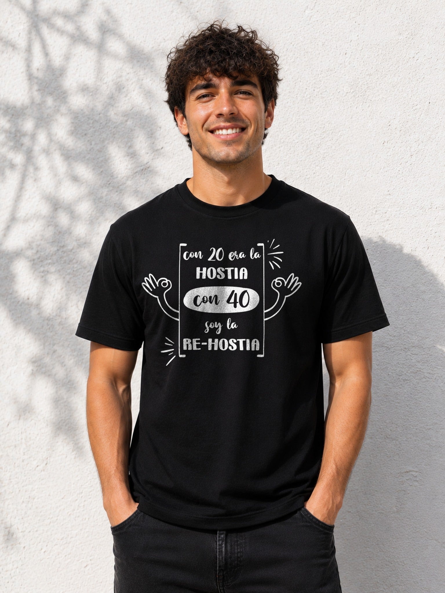 Camiseta con el diseño RE-HOSTIA 40 – Regalo de cumpleaños 40 años, de Paranoia Records