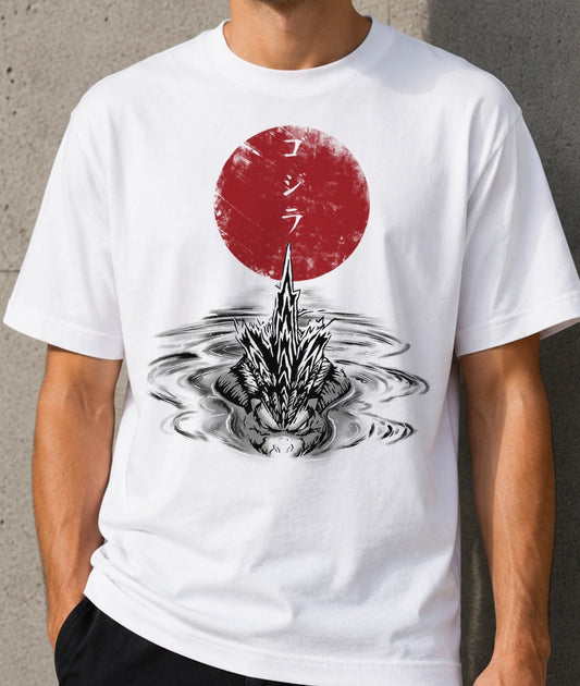 Camiseta Red Sun Alpha Predator – Godzilla (blanca)