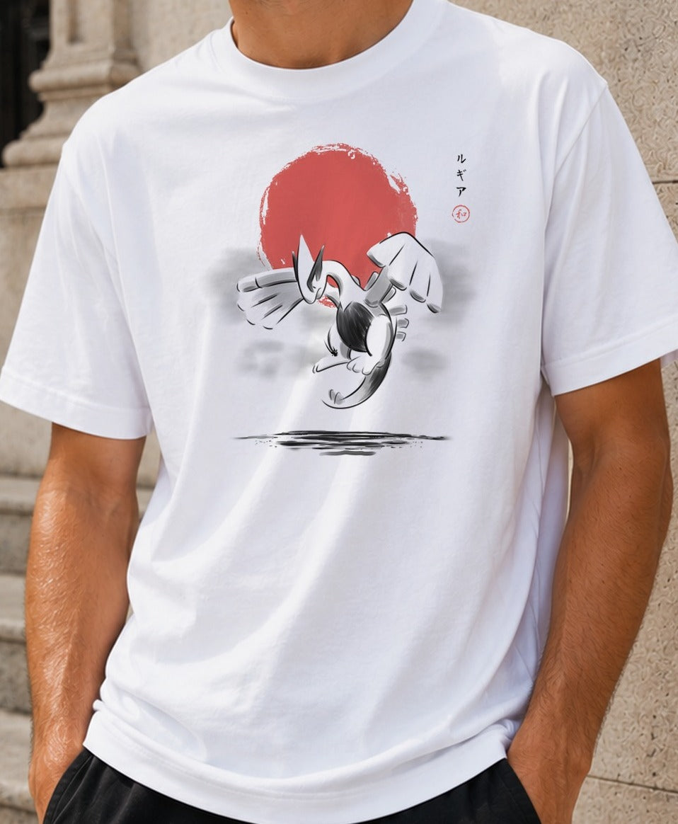 Camiseta Red Sun Harmony – Lugia de Pokémon (blanca)