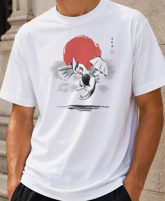 Camiseta Red Sun Harmony – Lugia de Pokémon (blanca)