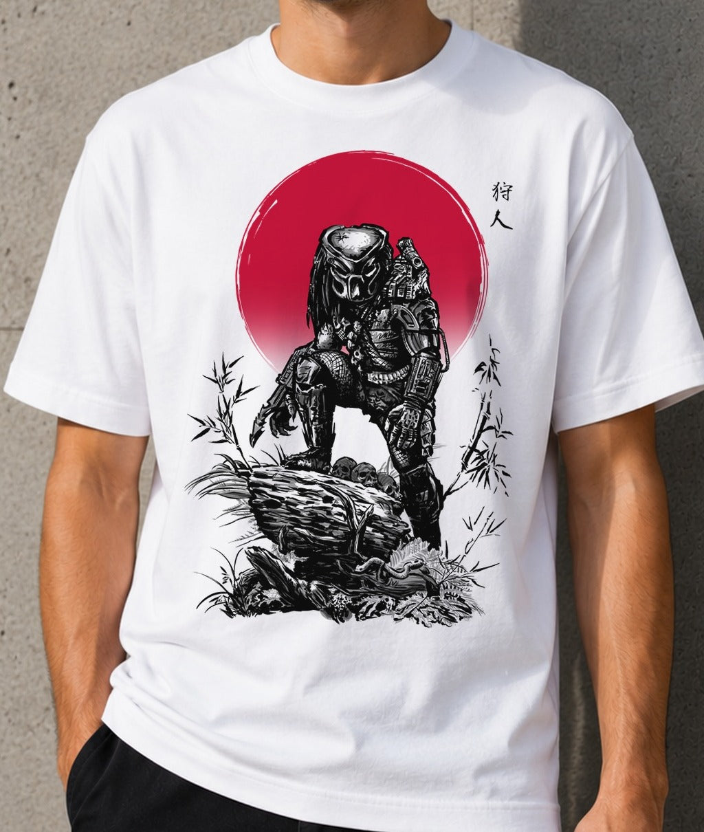 Camiseta Red sun hunter – Predator (blanca)