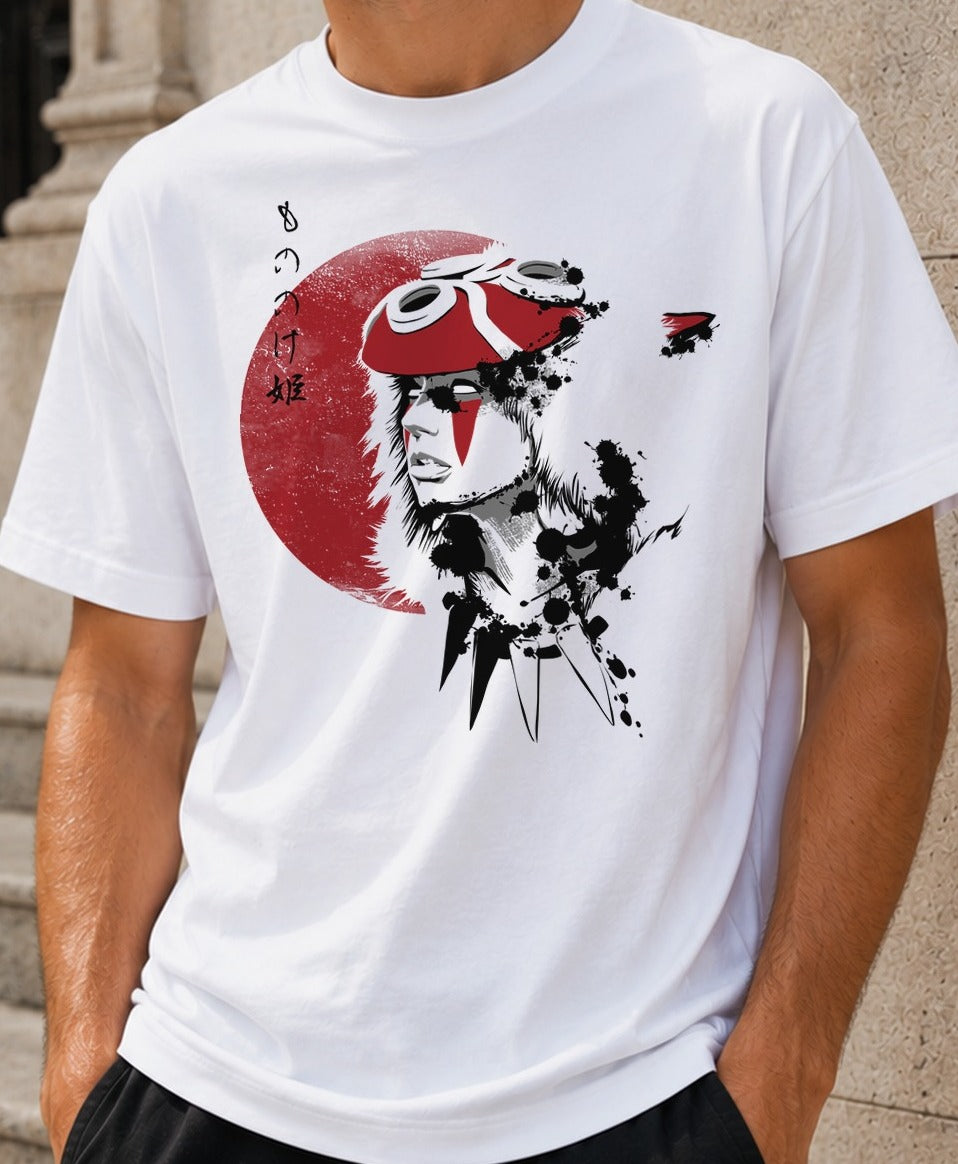 Camiseta Red-Sun-Princess – Princesa Mononoke (blanca)
