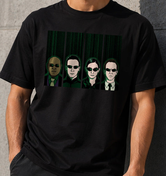 Camiseta Reservoir Matrix – Ciencia Ficción y Código Verde (negra)
