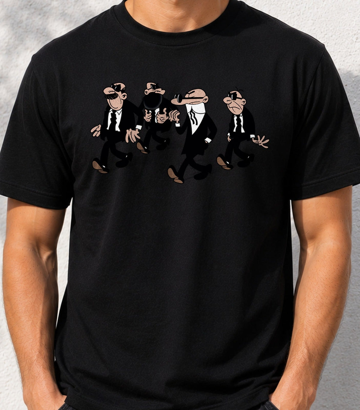 Camiseta Reservoir Merluzos – Parodia de Cine de Gánsteres (negra)