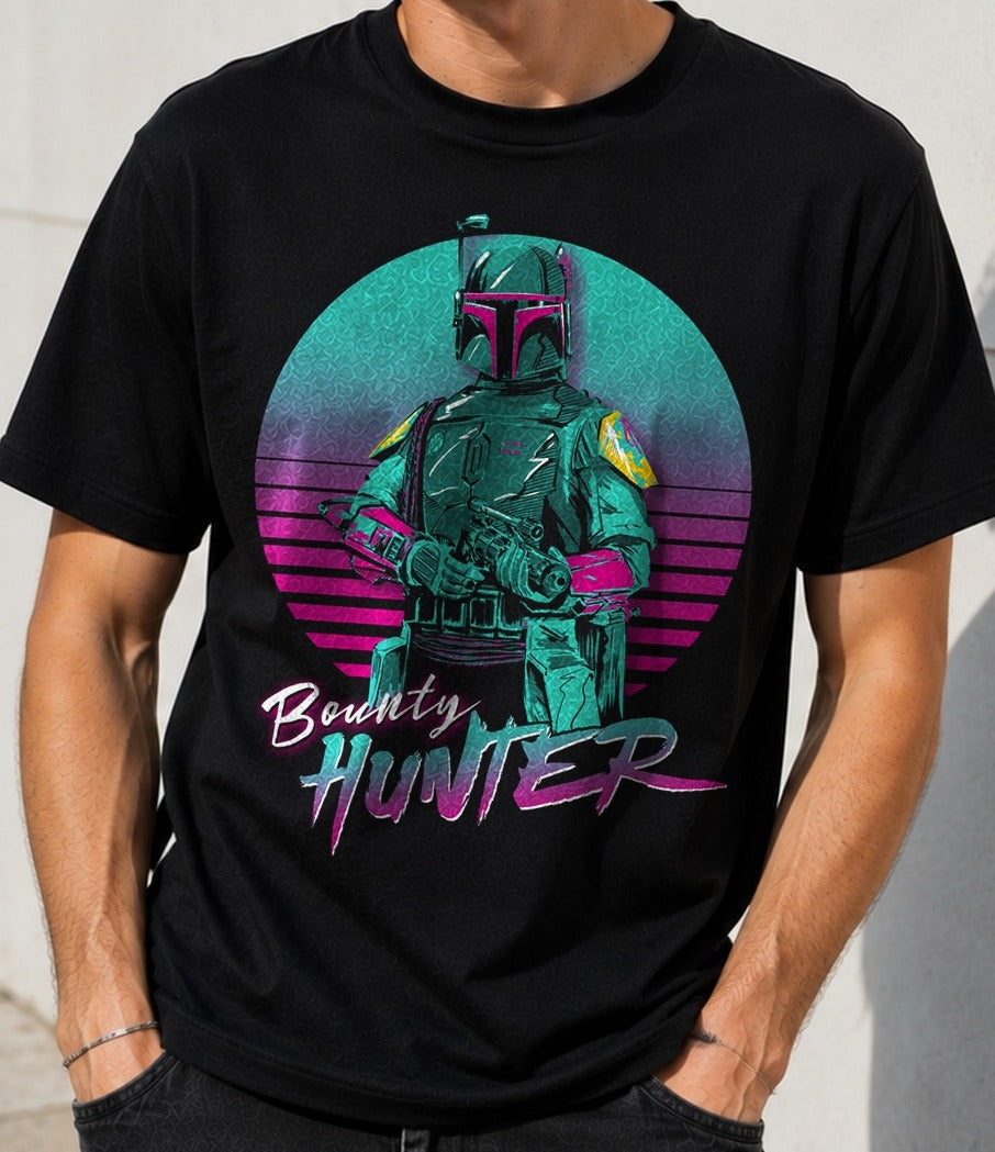 Camiseta Retro Bounty Hunter – Boba Fett de Star Wars (negra)