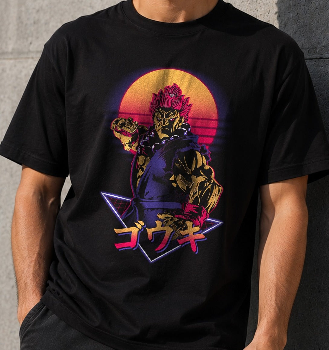 Camiseta Retro Devil – Akuma de Street Fighter (negra)