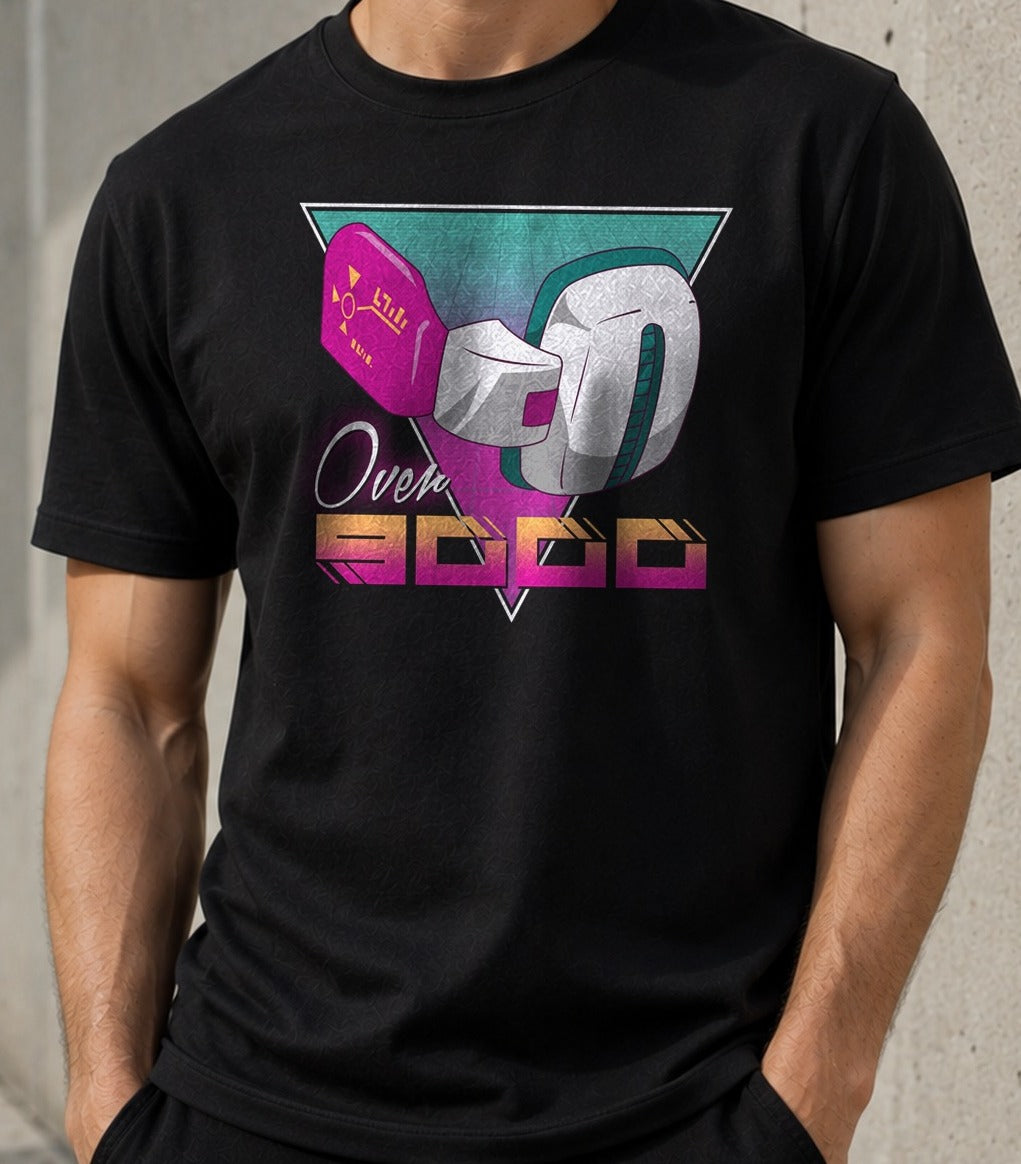 Camiseta Retro Level – Over 9000 de Dragon Ball Z (negra)