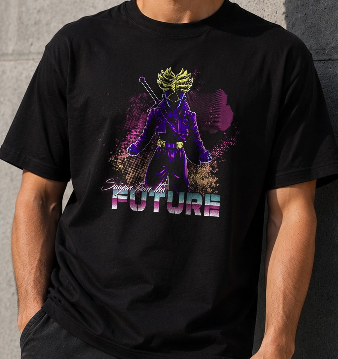 Camiseta Retro Saiyan from the Future – Trunks de Dragon Ball Z (negra)