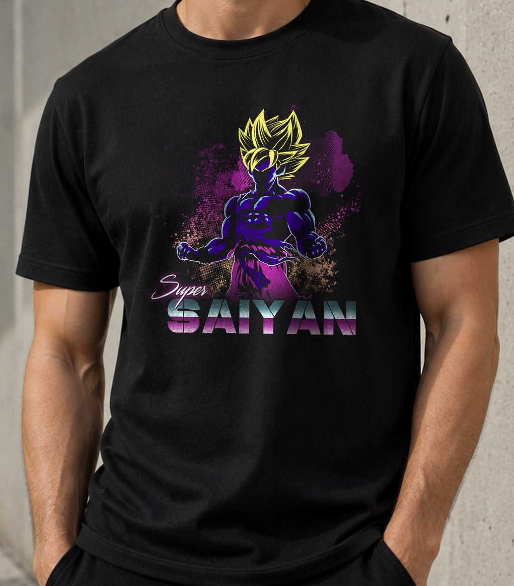 Camiseta Retro Super Saiyan – Goku de Dragon Ball (negra)