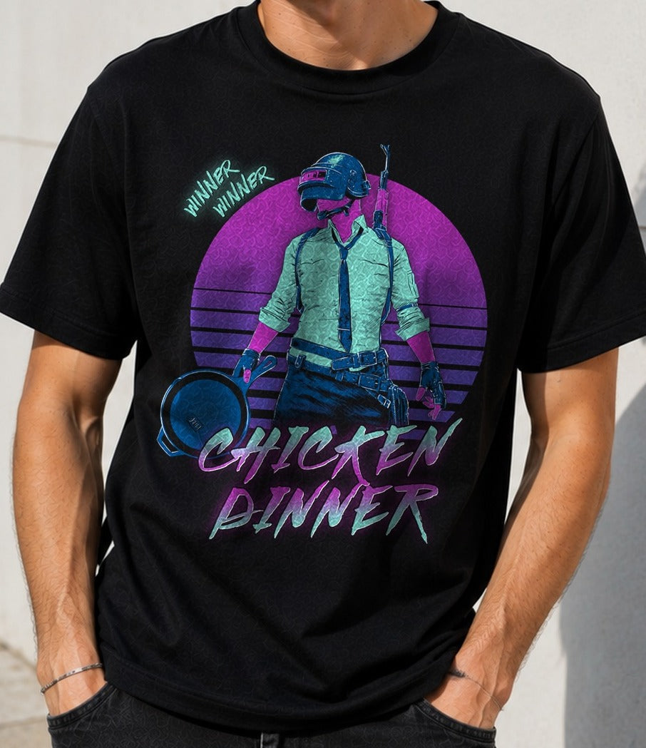 Camiseta Retro Winner – PUBG (negra)