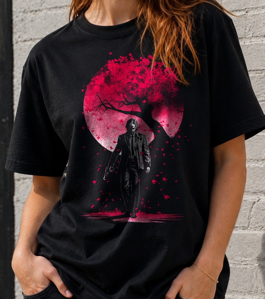 Camiseta Revenge under the moon – Estética Samurai (negra)
