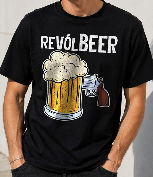 Camiseta Revolbeer – Regalo para amantes de la cerveza (negra)
