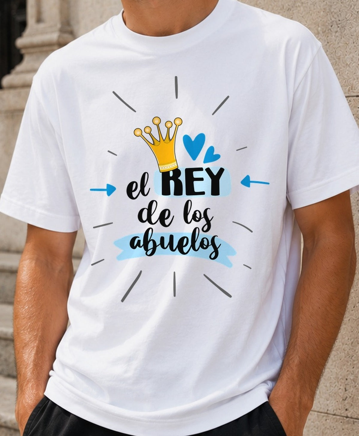 Camiseta El Rey de los Abuelos – Regalo para abuelos (blanca)