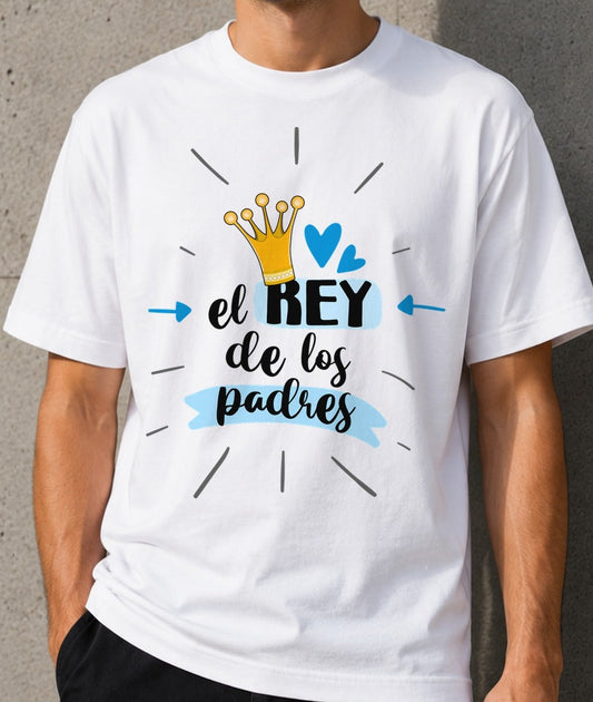 Camiseta El Rey de los Padres – Regalo Día del Padre (blanca)