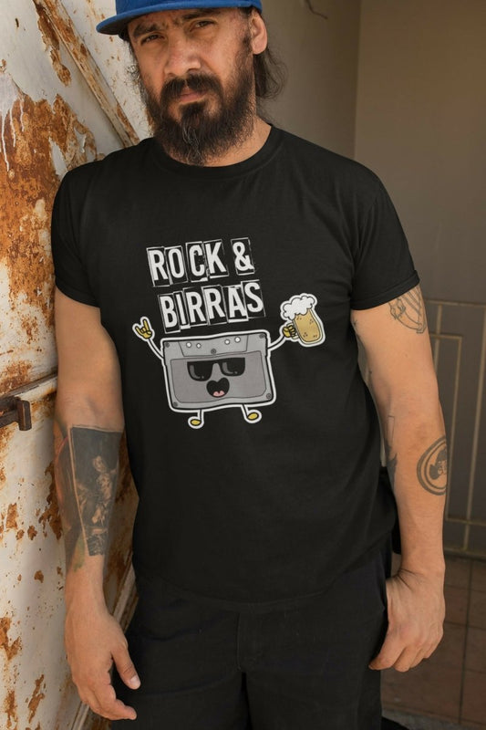 Camiseta Rock & Birras - El Cajón Friki