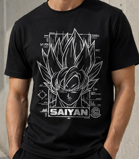 Camiseta Saiyan – Goku Super Saiyan de Dragon Ball Z (negra)