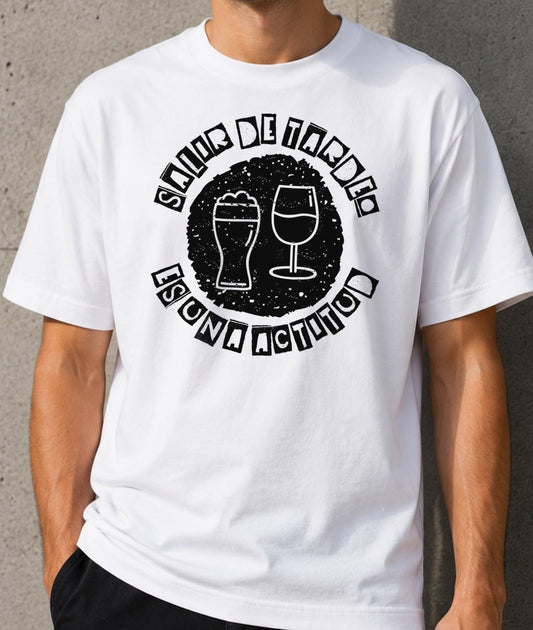 Camiseta Salir de Tardeo – Regalo para amantes del tardeo (blanca)
