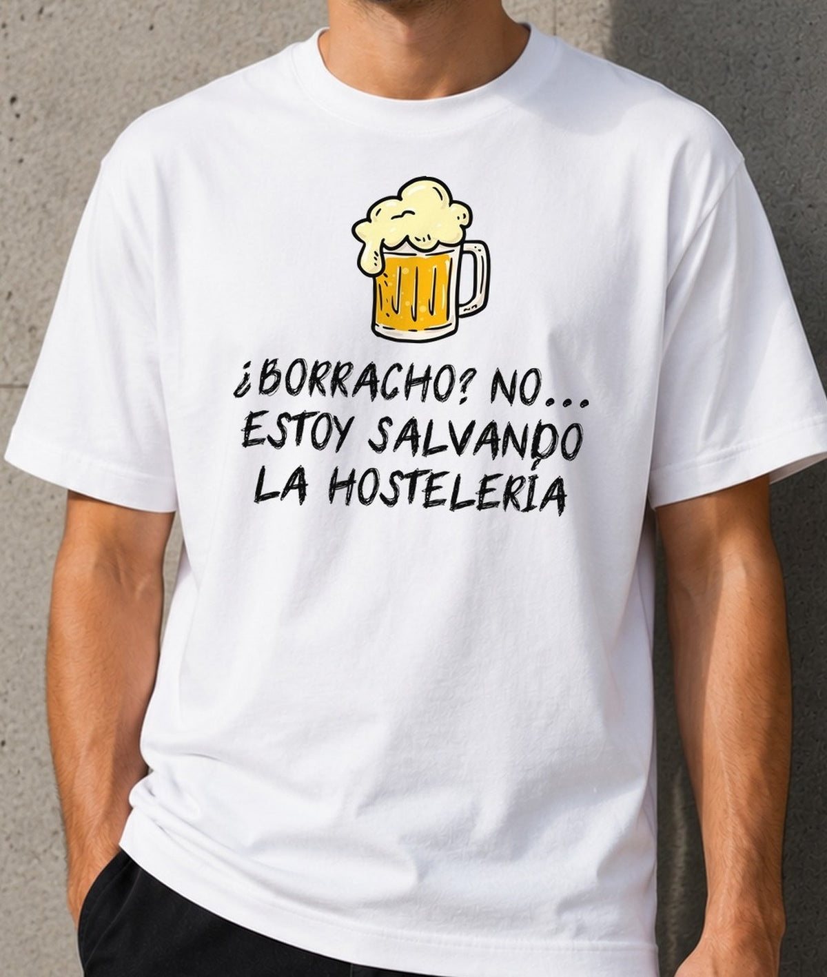 Camiseta Salvando la Hosteleria – Regalo para amantes de la cerveza (blanca)