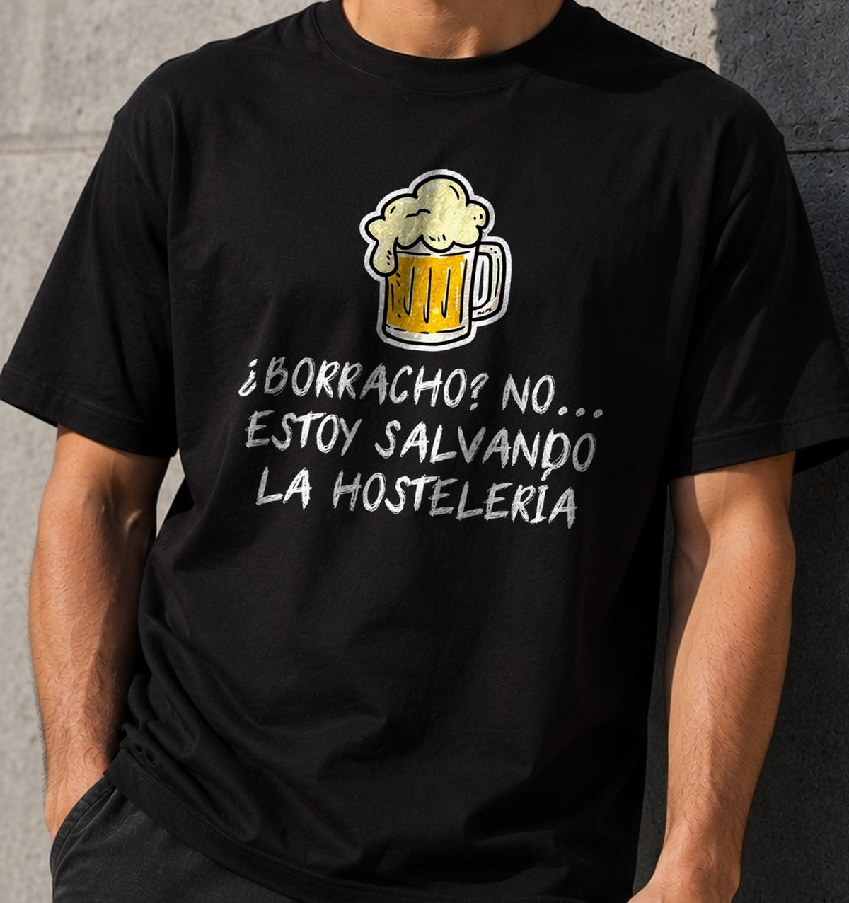 Camiseta Salvando la Hosteleria – Regalo para amantes de la cerveza (negra)