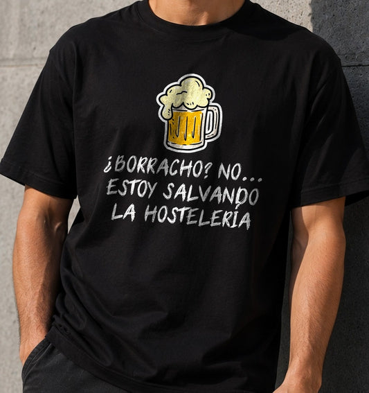 Camiseta Salvando la Hosteleria – Regalo para amantes de la cerveza (negra)