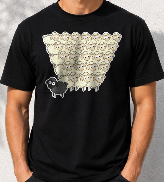 Camiseta Sé Diferente – Regalo Oveja Negra (negra)