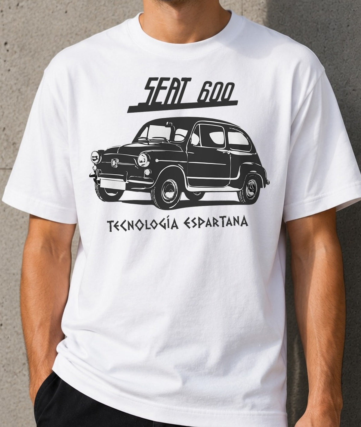 Camiseta SEAT 600 – Tecnología Espartana (blanca)