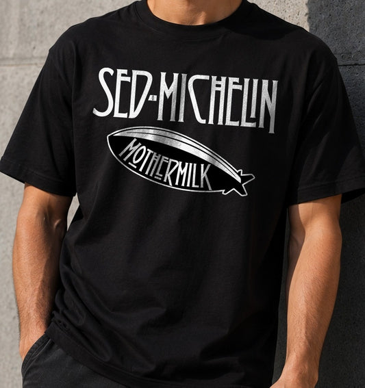 Camiseta Sed o Michelin – Parodia Rockera (negra)
