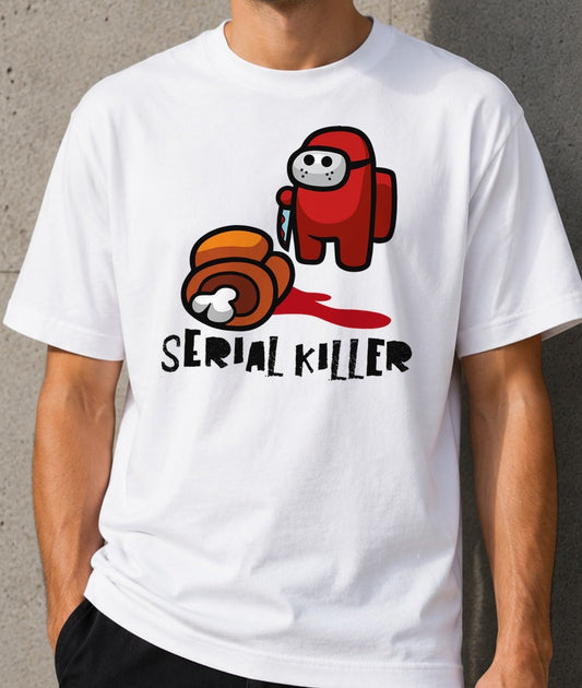 Camiseta Serial Killer – Among Us (blanca)