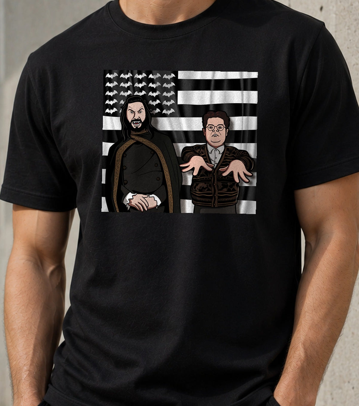 Camiseta Shadowtonia – Vampiros y Comedia de Terror (negra)