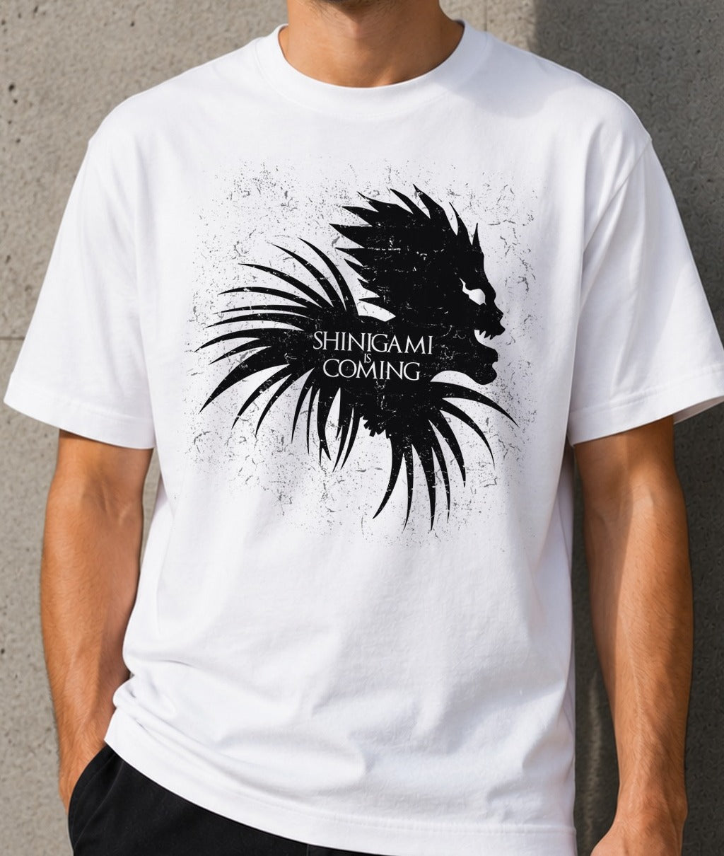 Camiseta Shinigami is Coming – Death Note (blanca)