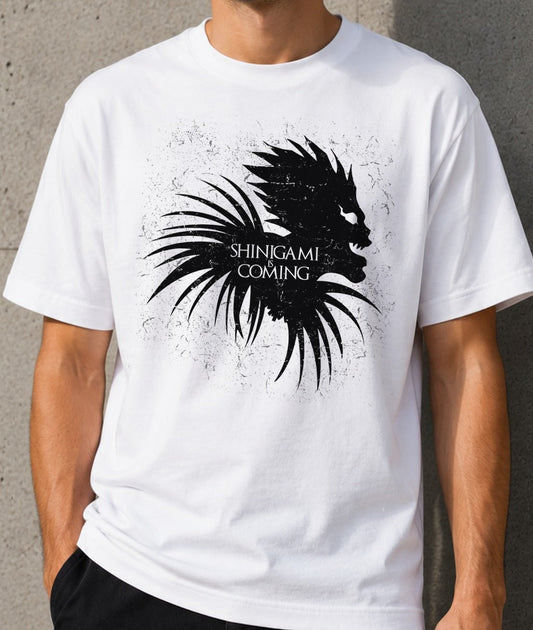 Camiseta Shinigami is Coming – Death Note (blanca)