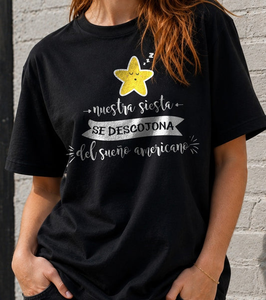 Camiseta La Siesta – Humor para Amantes de la Siesta (negra)