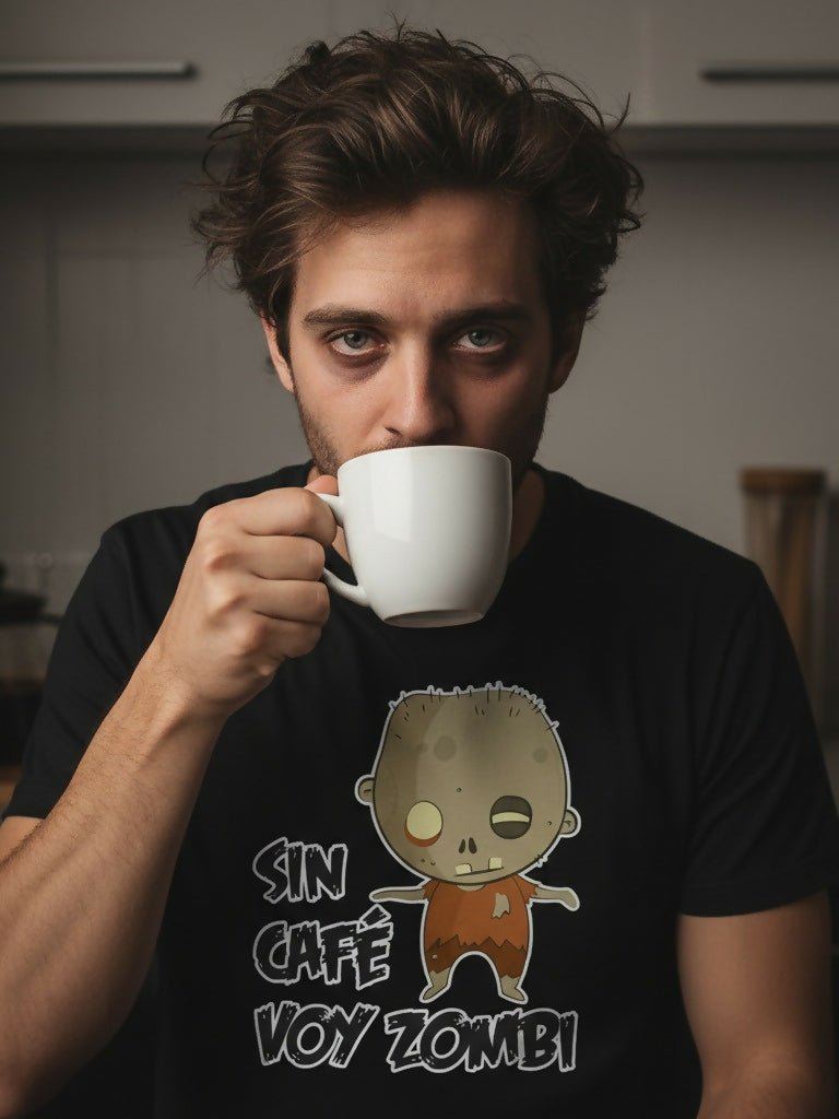 Camiseta Sin café voy zombi - El Cajón Friki