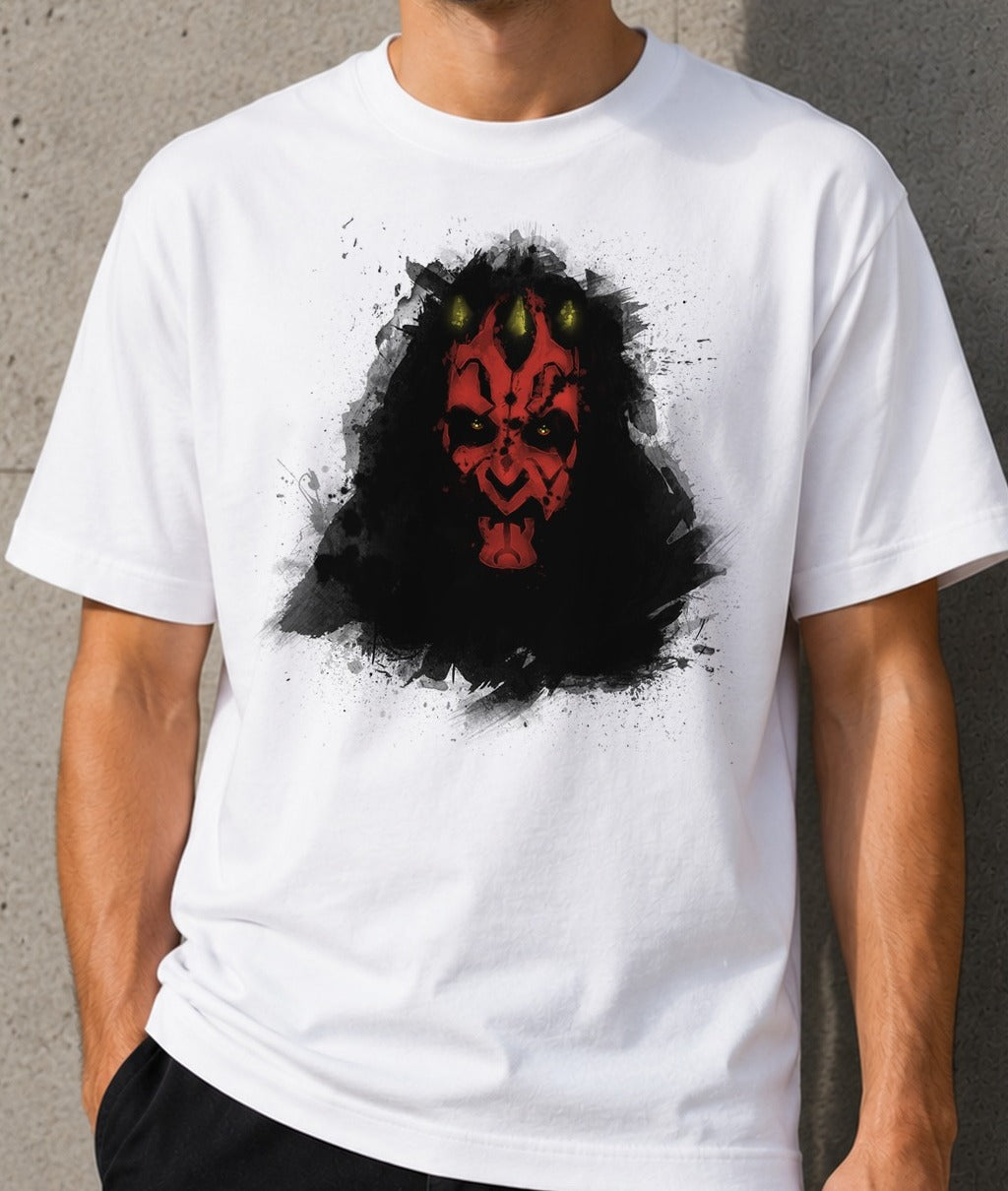 Camiseta Sith Splatter – Darth Maul de Star Wars (blanca)