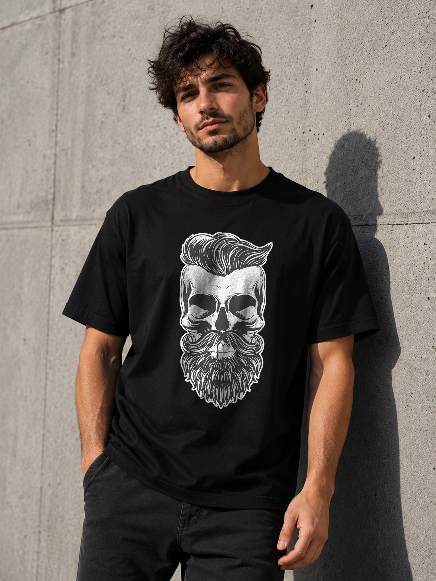 Camiseta Skull Hipster – Regalo para amantes de las barbas y las calaveras