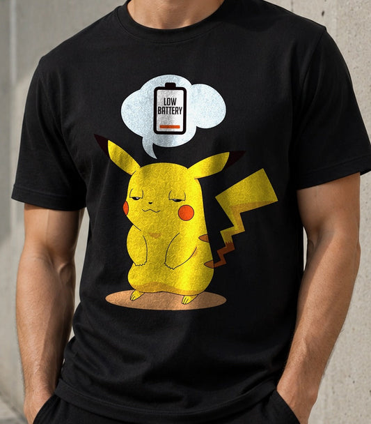 Camiseta Sleepy Pikachu – Pokémon (negra)
