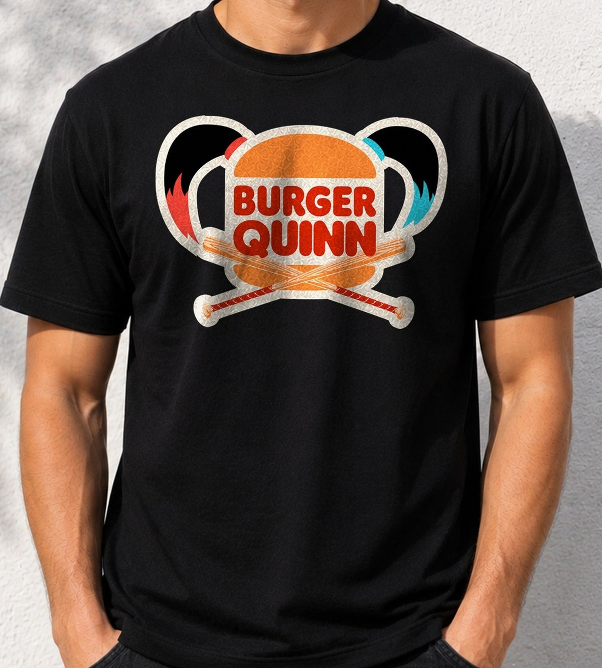 Camiseta Smash Burger Quinn – Harley Quinn de DC Comics (negra)