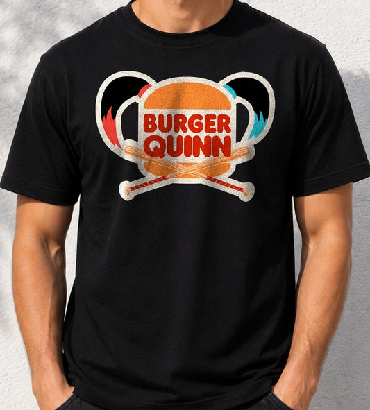 Camiseta Smash Burger Quinn – Harley Quinn de DC Comics (negra)
