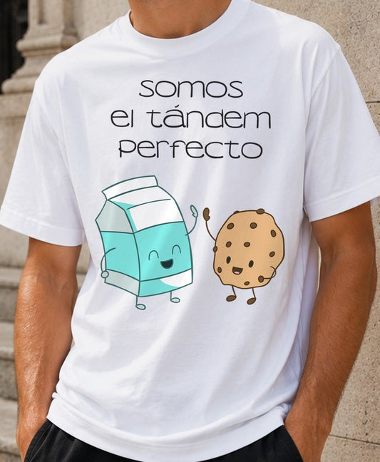 Camiseta Somos el Tándem Perfecto – Regalo para parejas (blanca)