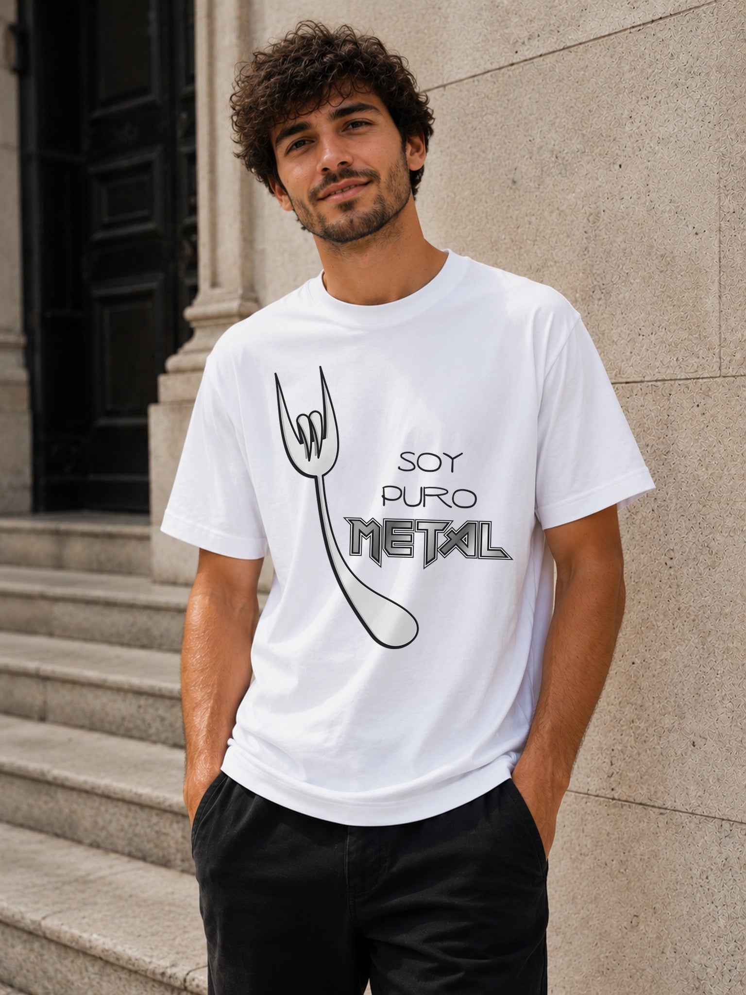 Camiseta con el diseño Soy Puro Metal – Regalo para rockeros, de Paranoia Records