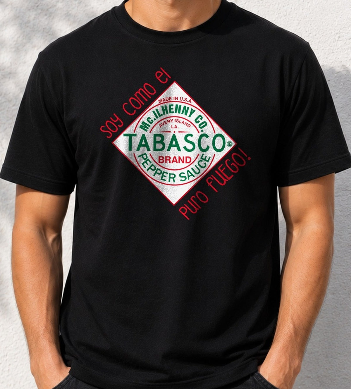 Camiseta Soy Tabasco – Regalo para Amantes del Picante (negra)