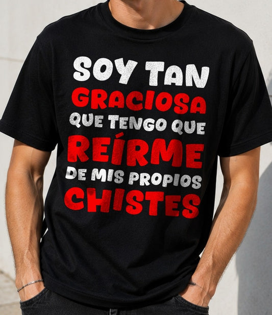 Camiseta Soy Tan Graciosa – Regalo con Humor (negra)
