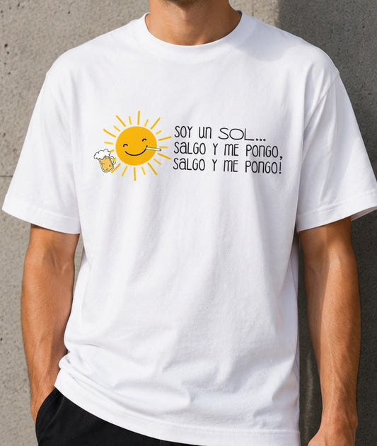 Camiseta Soy un Sol – Regalo para el fiestero del grupo (blanca)