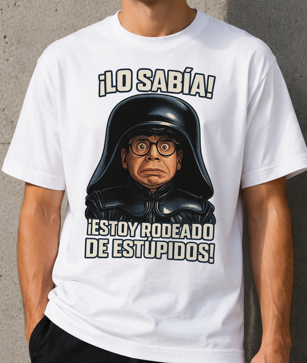 Camiseta Spaceballs – Lo Sabía, Estoy Rodeado de Estúpidos (blanca)