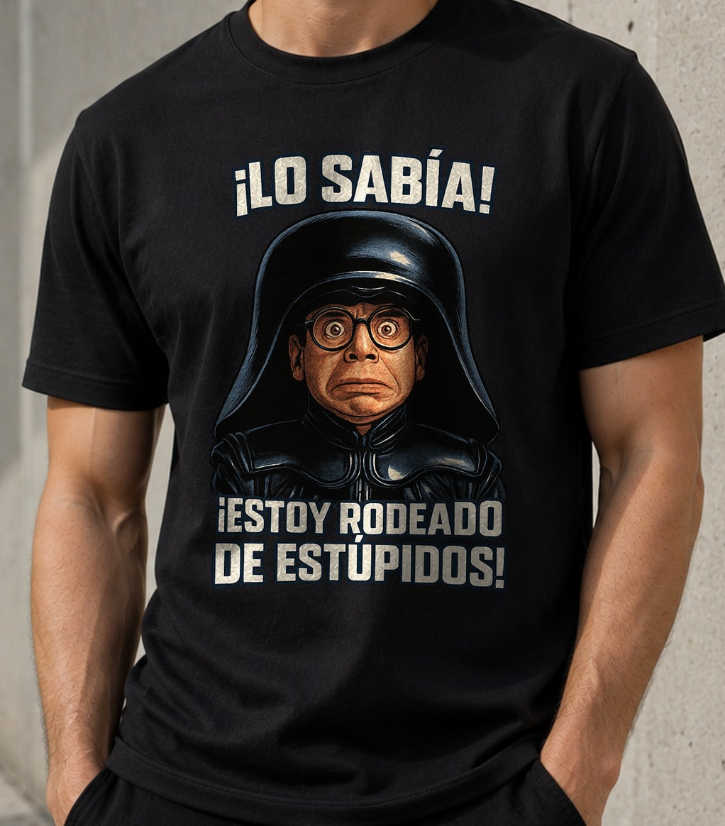 Camiseta Spaceballs – Lo Sabía, Estoy Rodeado de Estúpidos (negra)