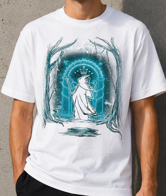 Camiseta Speak Friend and Enter – El Señor de los Anillos (blanca)