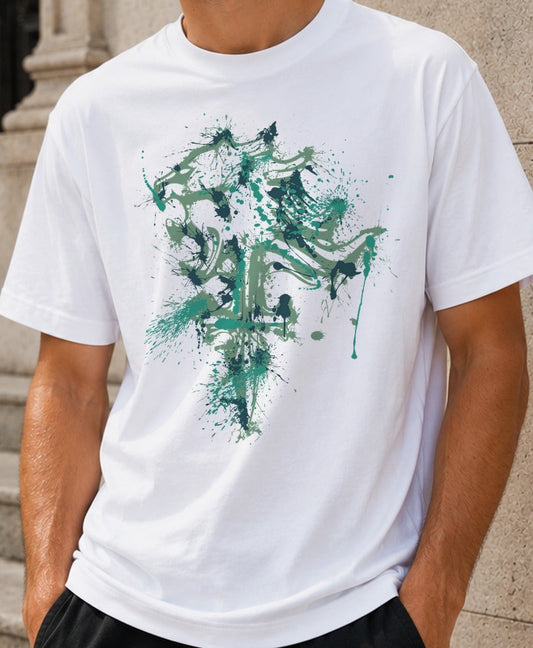 Camiseta Splatted Leonhart – Squall de Final Fantasy VIII (blanca)