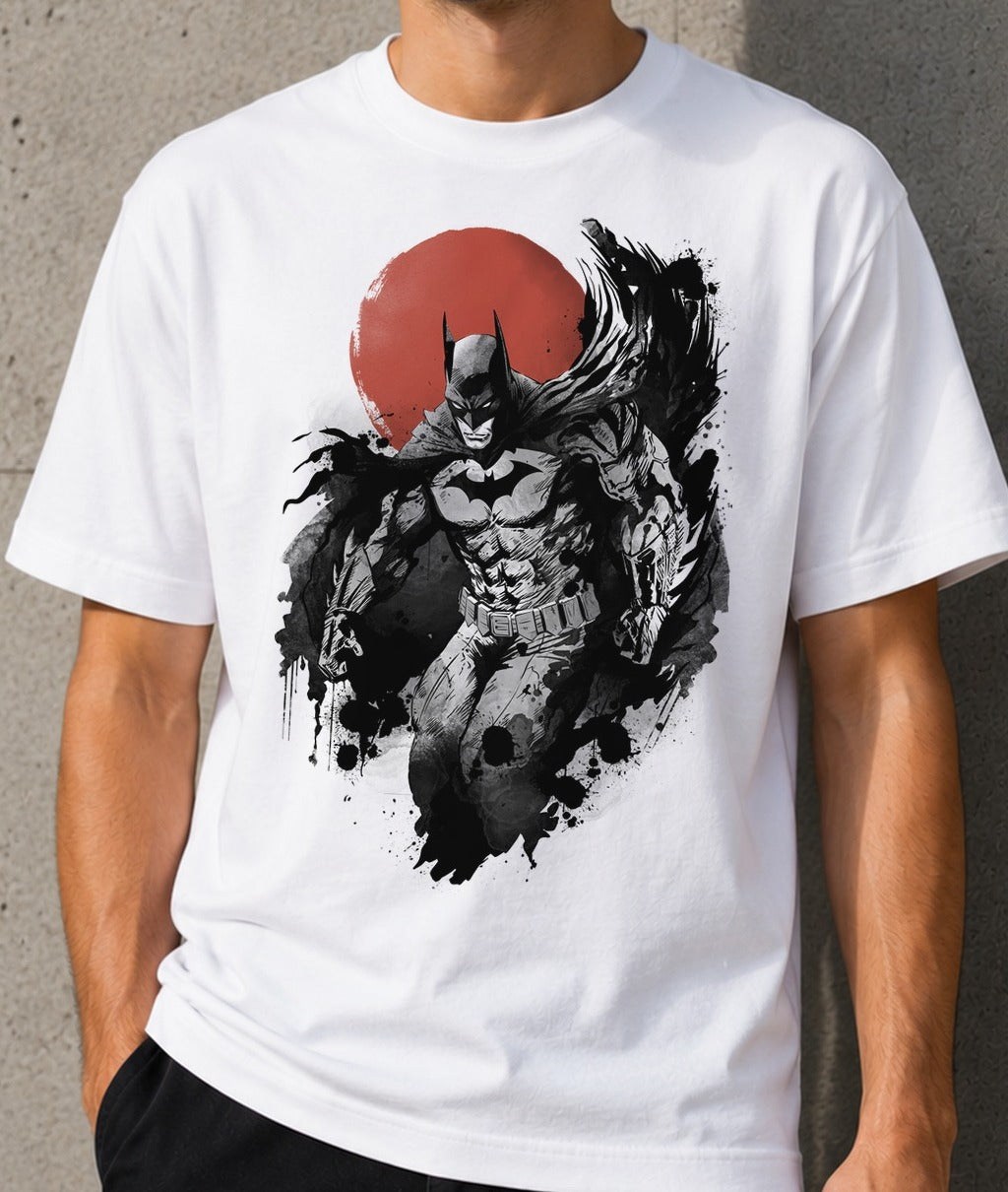 Camiseta Splatter Vigilante – Batman (blanca)
