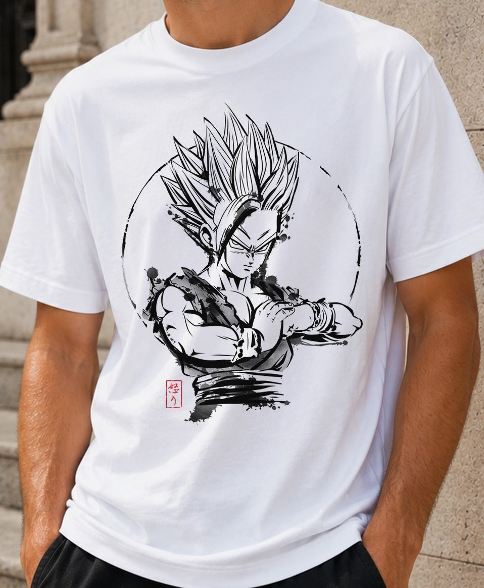 Camiseta SSJ2 Rage – Gohan de Dragon Ball Z (blanca)